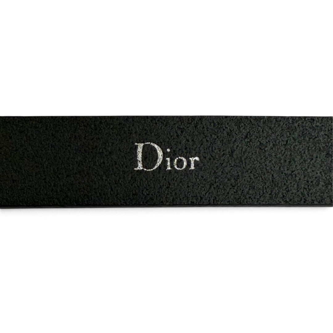 Excellent Christian Dior belt Atelier Logo leather belt black 4254PLXXYH03E