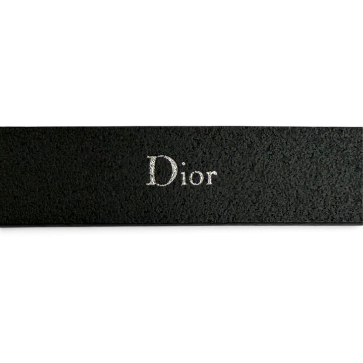 Excellent Christian Dior belt Atelier Logo leather belt black 4254PLXXYH03E