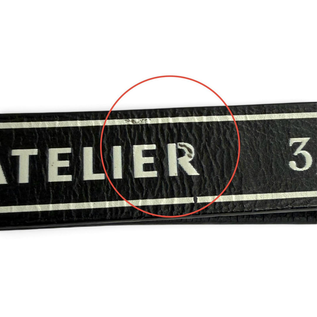 Excellent Christian Dior belt Atelier Logo leather belt black 4254PLXXYH03E