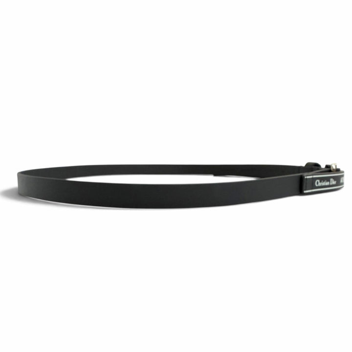 Excellent Christian Dior belt Atelier Logo leather belt black 4254PLXXYH03E