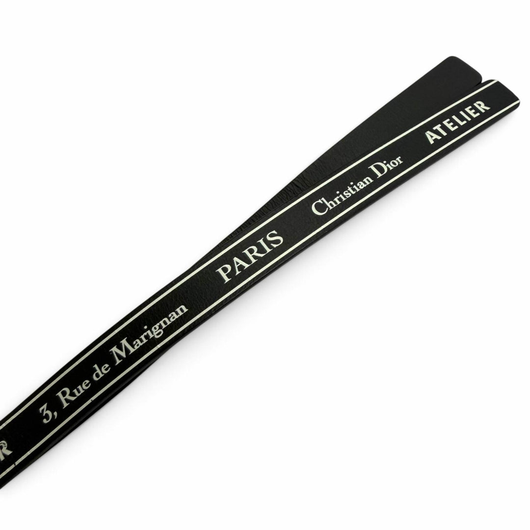 Excellent Christian Dior belt Atelier Logo leather belt black 4254PLXXYH03E