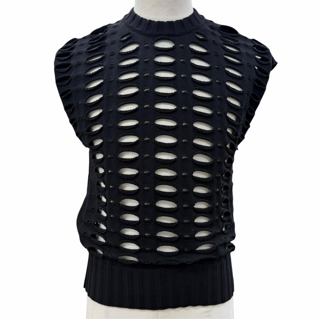 Excellent CFCL Best FACADE VENTS VEST 3D knitting black mens 1 CF006KN033
