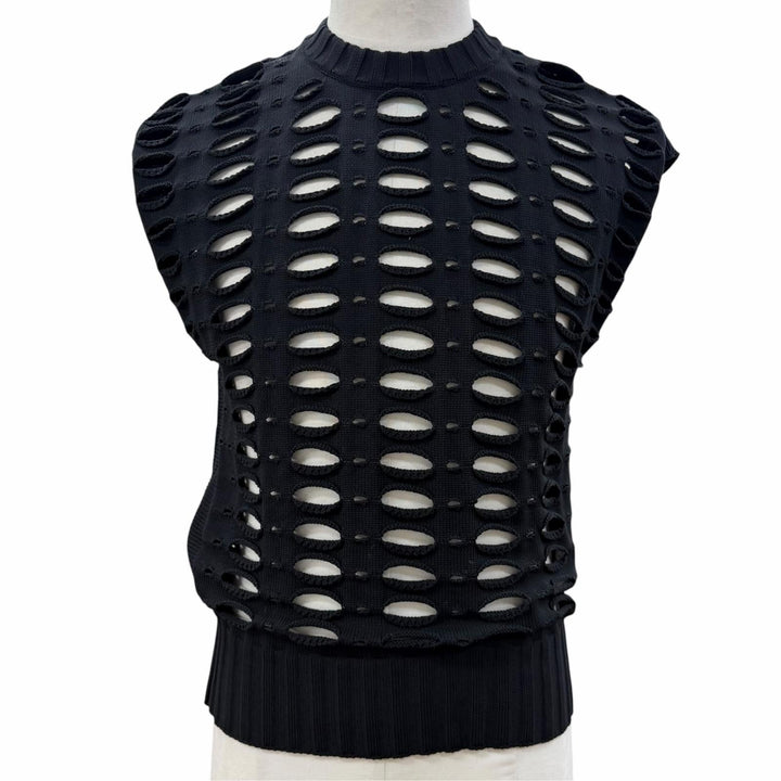 Excellent CFCL Best FACADE VENTS VEST 3D knitting black mens 1 CF006KN033