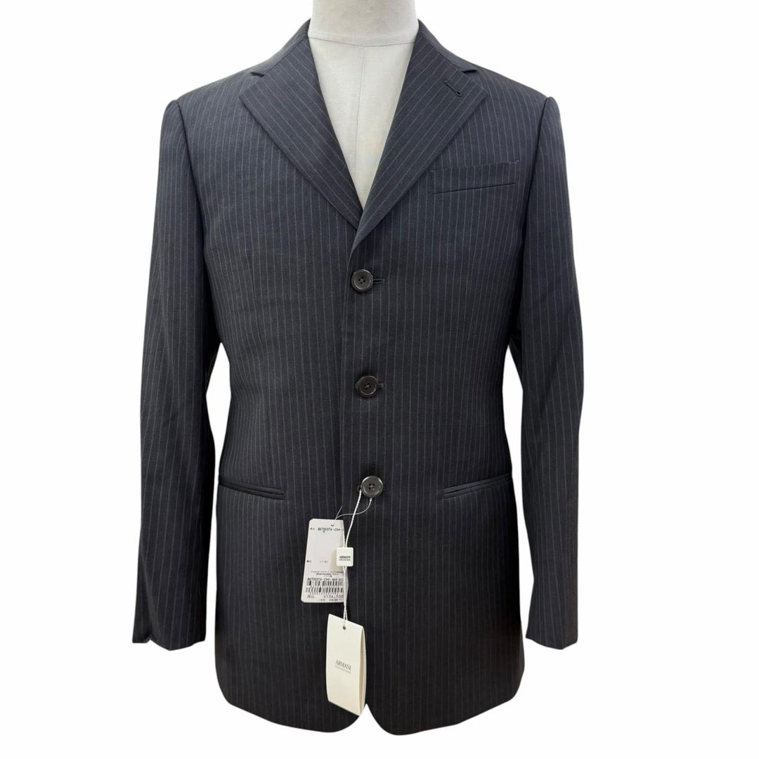 Pristine ARMANI COLLEZIONI two-piece set Striped single suit Dark gray wool mens