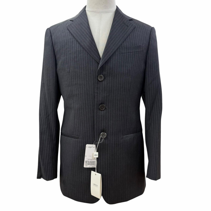Pristine ARMANI COLLEZIONI two-piece set Striped single suit Dark gray wool mens