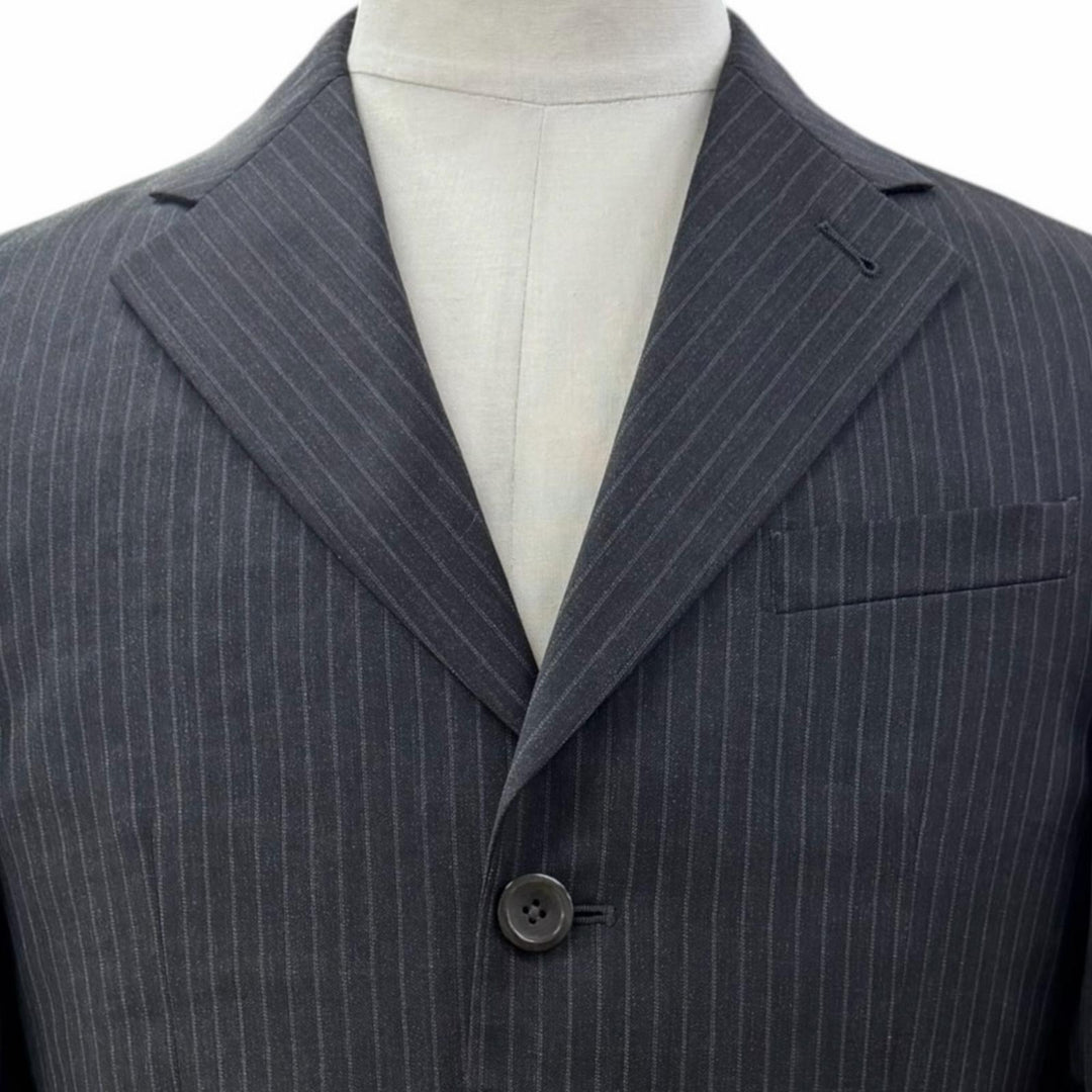 Pristine ARMANI COLLEZIONI two-piece set Striped single suit Dark gray wool mens