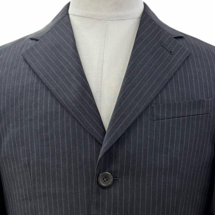 Pristine ARMANI COLLEZIONI two-piece set Striped single suit Dark gray wool mens