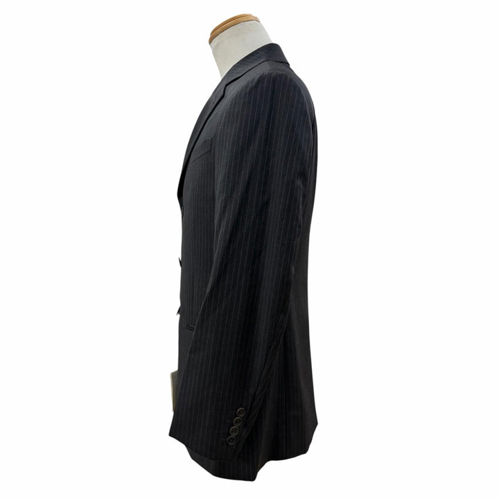 Pristine ARMANI COLLEZIONI two-piece set Striped single suit Dark gray wool mens