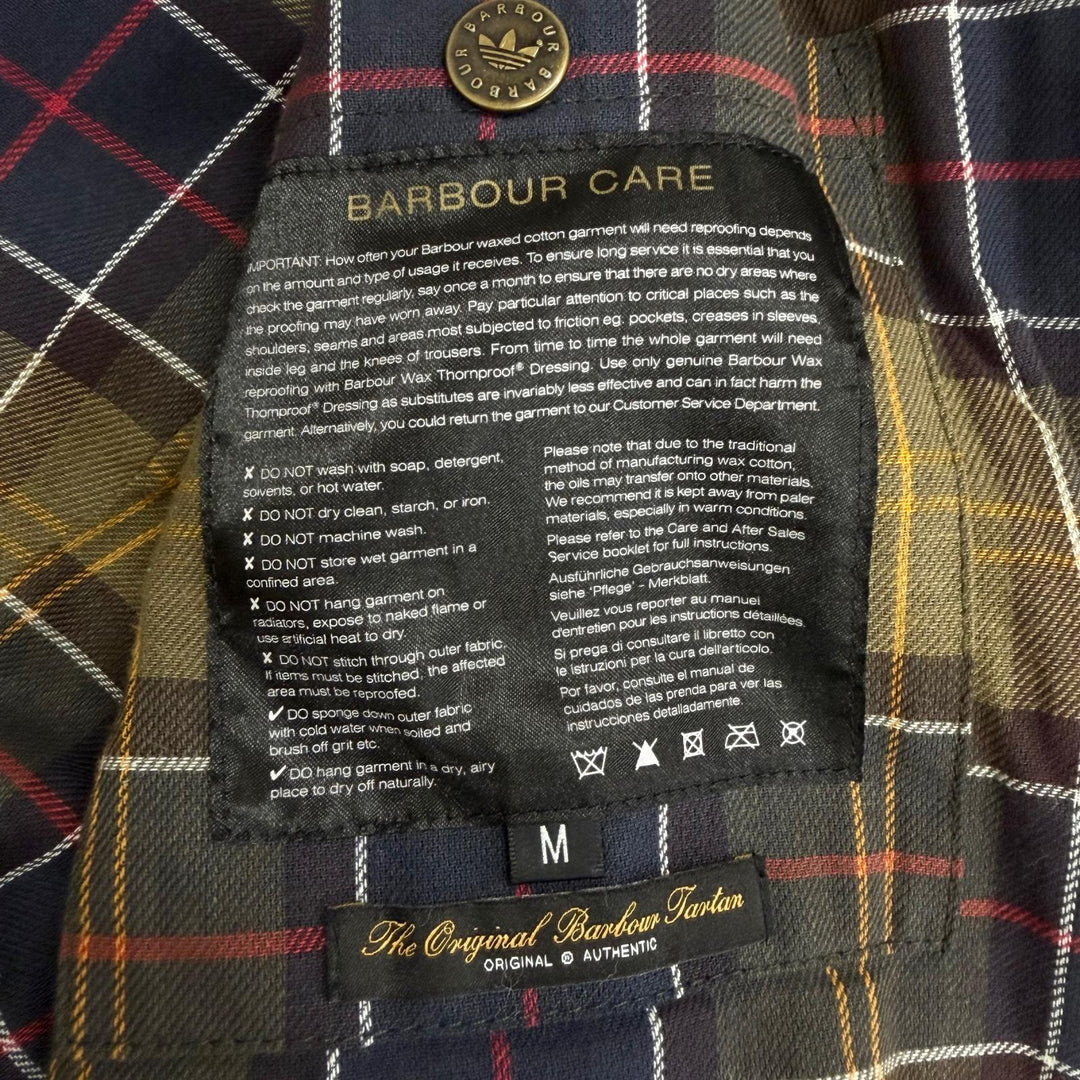 Great adidas Barbour Jacket Waxed cotton jacket Brown cotton mens M