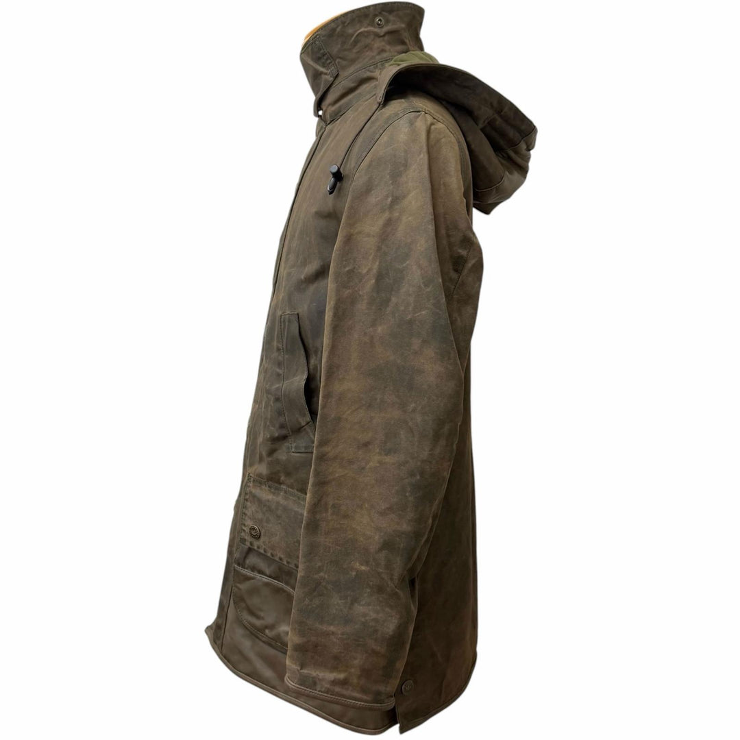 Great adidas Barbour Jacket Waxed cotton jacket Brown cotton mens M