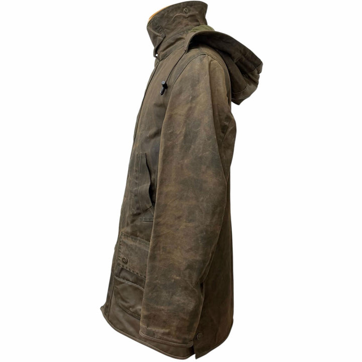 Great adidas Barbour Jacket Waxed cotton jacket Brown cotton mens M