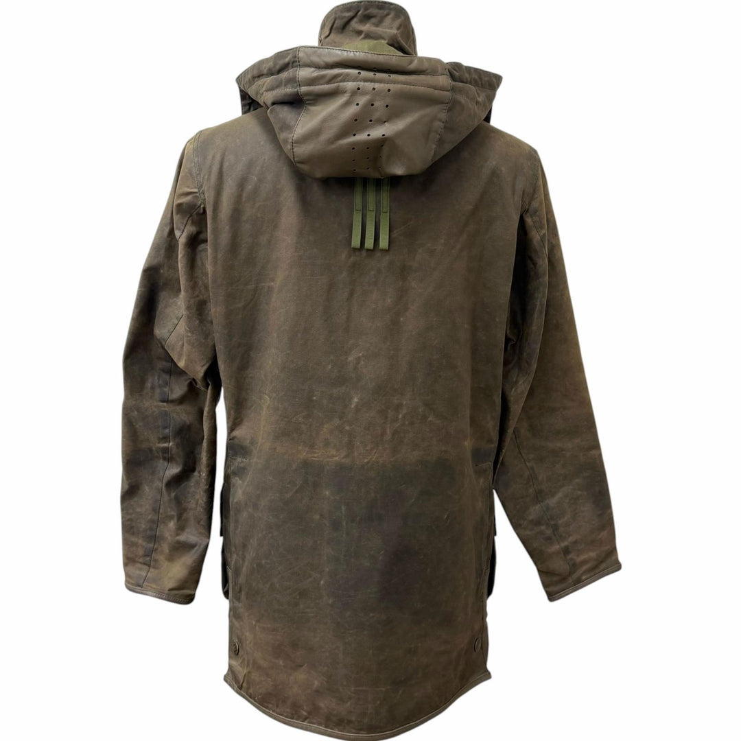 Great adidas Barbour Jacket Waxed cotton jacket Brown cotton mens M