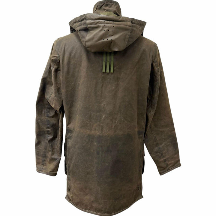 Great adidas Barbour Jacket Waxed cotton jacket Brown cotton mens M