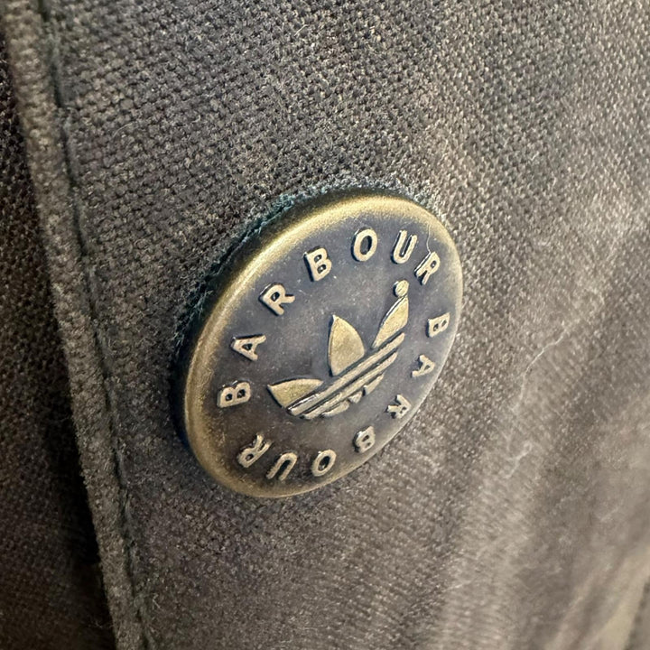Great adidas Barbour Jacket Waxed cotton jacket Brown cotton mens M
