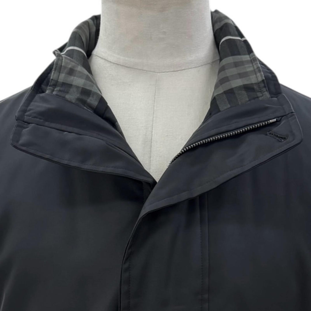 Excellent BURBERRY LONDON coat Silk blend quilted liner with padding black L