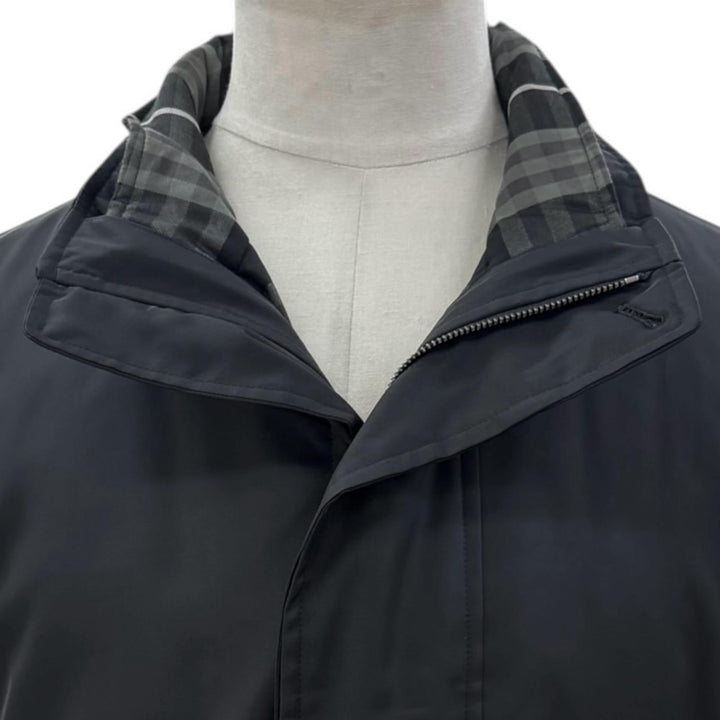 Excellent BURBERRY LONDON coat Silk blend quilted liner with padding black L