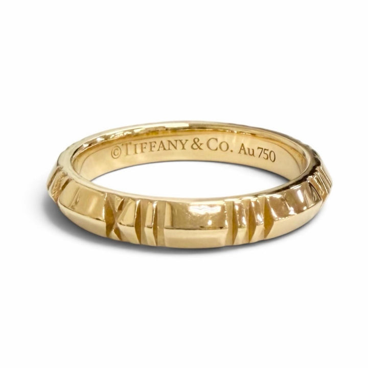 Excellent TIFFANY&Co. Atlas X Closed Ring 750(YG) K18 Yellow Gold AU750 Women