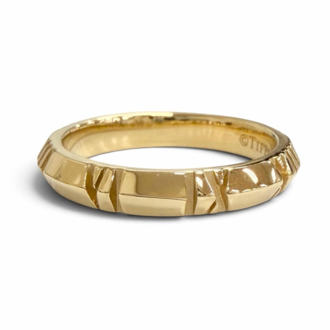 Excellent TIFFANY&Co. Atlas X Closed Ring 750(YG) K18 Yellow Gold AU750 Women