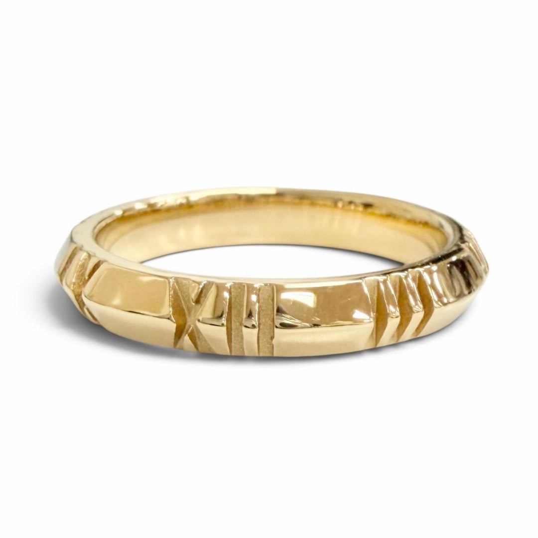 Excellent TIFFANY&Co. Atlas X Closed Ring 750(YG) K18 Yellow Gold AU750 Women
