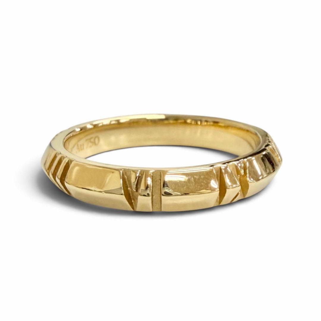 Excellent TIFFANY&Co. Atlas X Closed Ring 750(YG) K18 Yellow Gold AU750 Women
