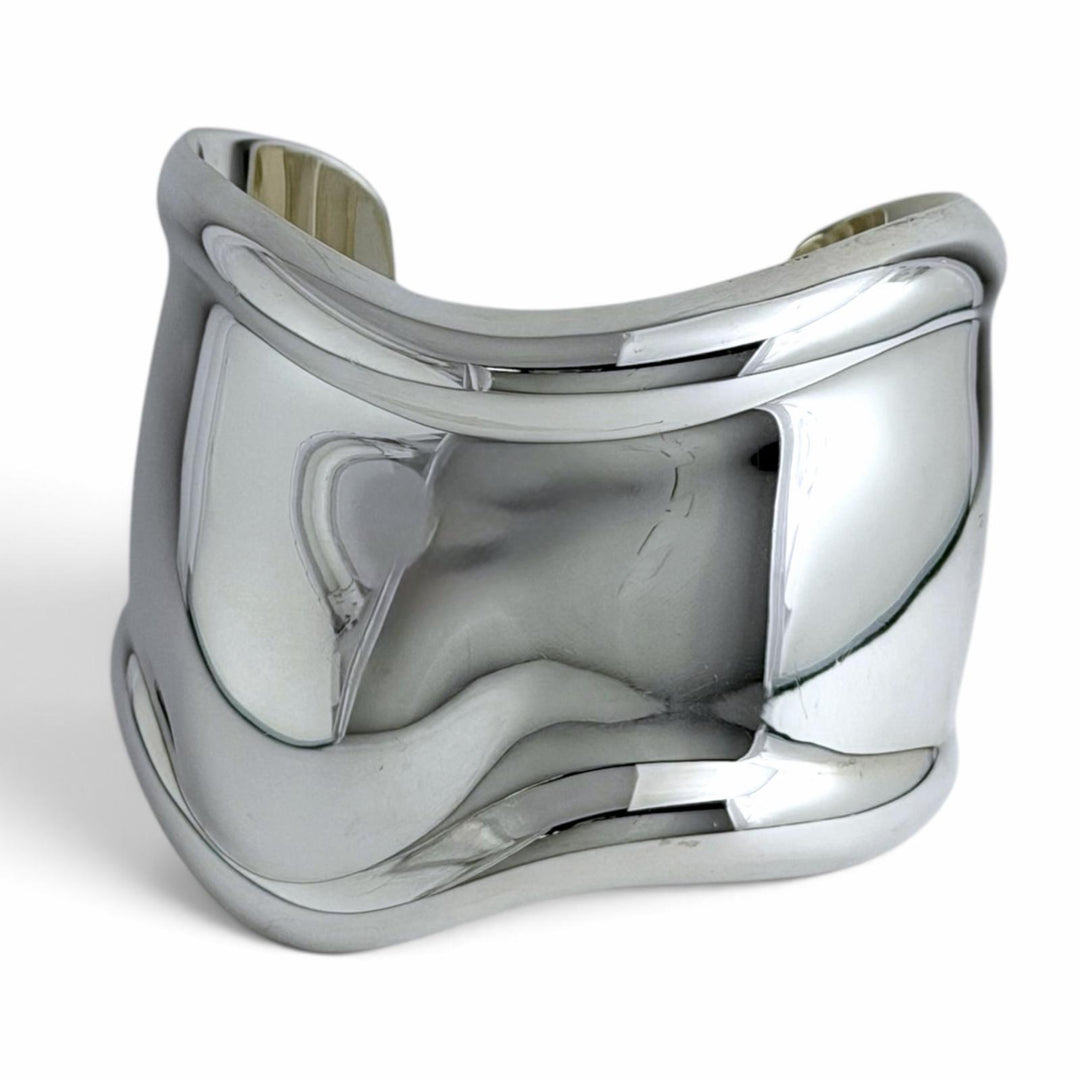 Great TIFFANY&Co. Bangle Bone Cuff Bracelet for Left Hand Silver AG925 mens