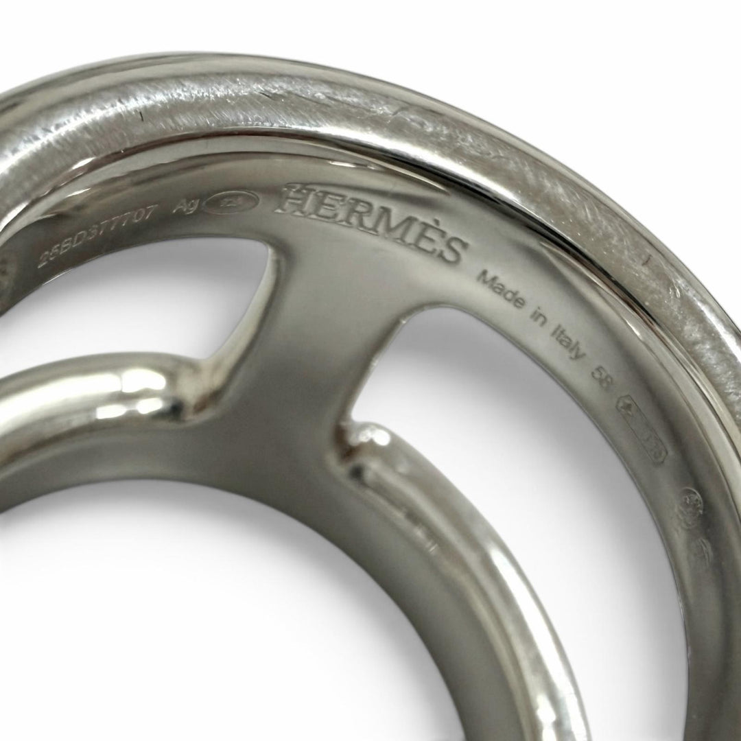 Pristine HERMES Ring ring Osmoz GM Silver AG925 mens IT 58