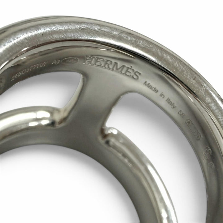 Pristine HERMES Ring ring Osmoz GM Silver AG925 mens IT 58
