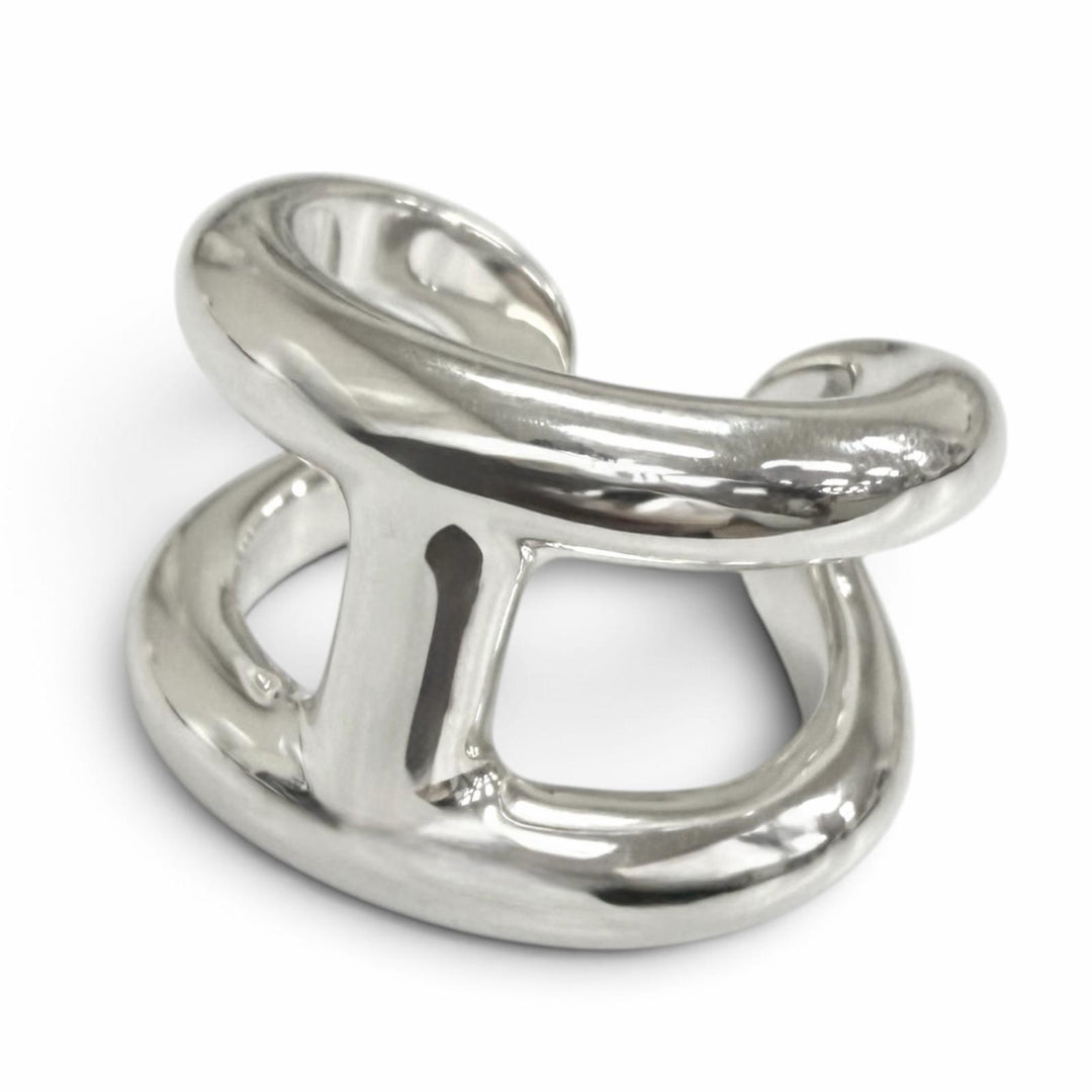 Pristine HERMES Ring ring Osmoz GM Silver AG925 mens IT 58