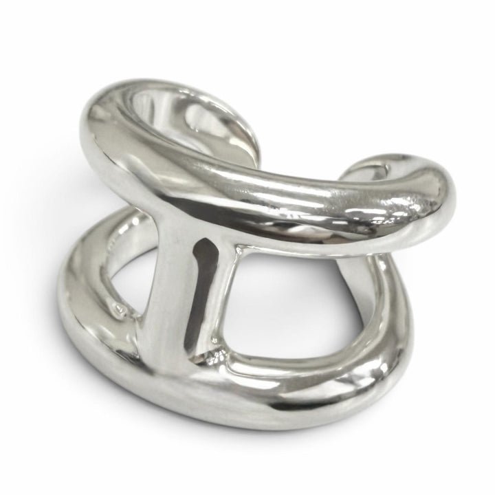 Pristine HERMES Ring ring Osmoz GM Silver AG925 mens IT 58