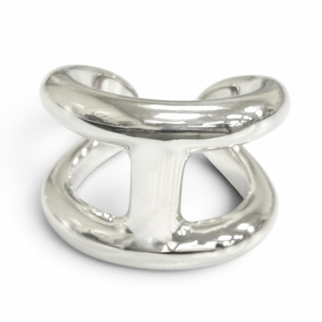 Pristine HERMES Ring ring Osmoz GM Silver AG925 mens IT 58