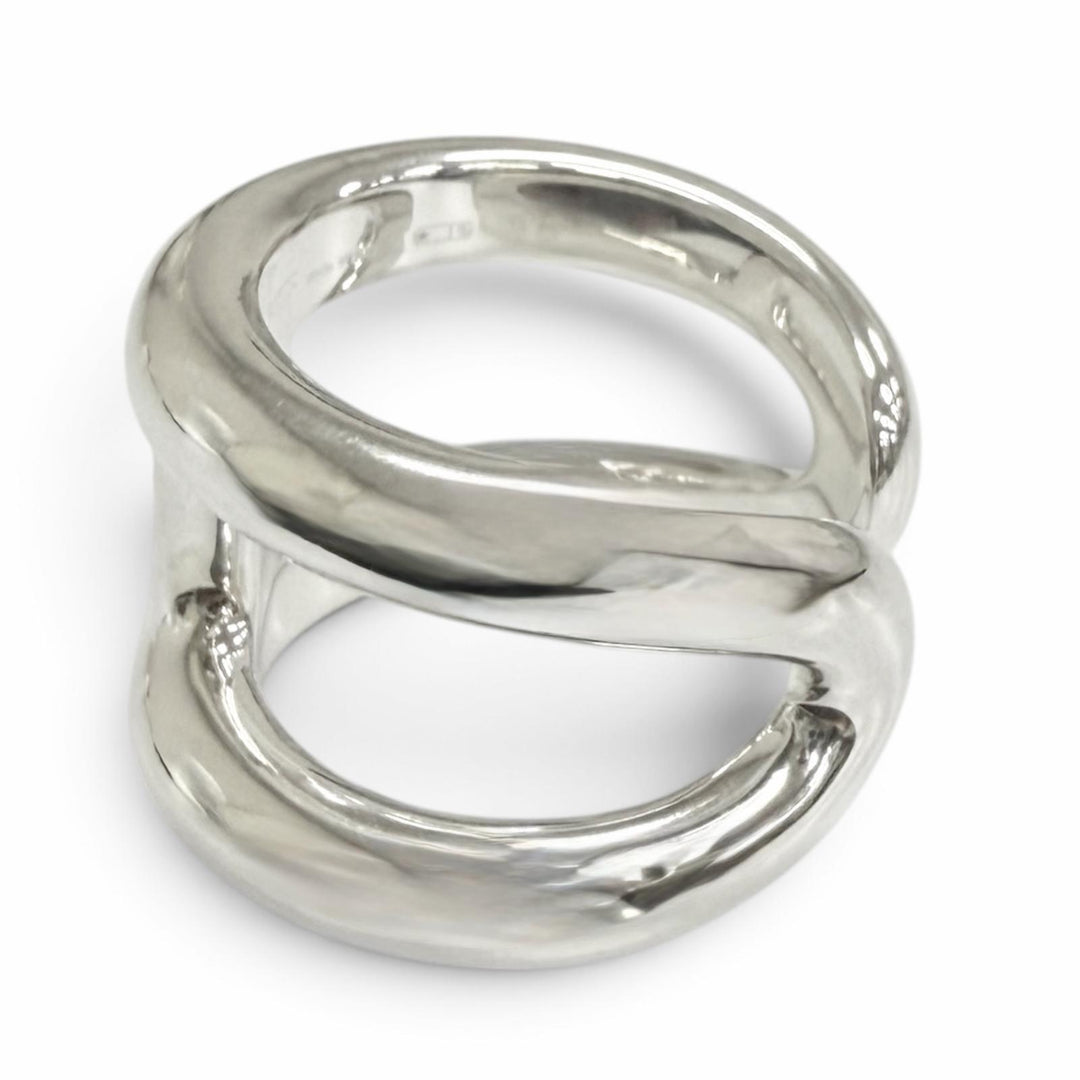 Pristine HERMES Ring ring Osmoz GM Silver AG925 mens IT 58