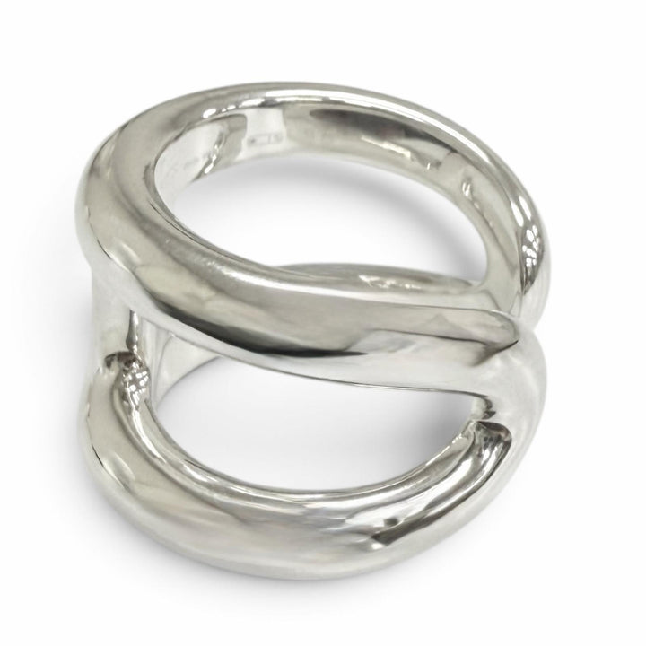 Pristine HERMES Ring ring Osmoz GM Silver AG925 mens IT 58