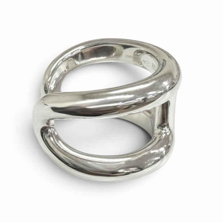 Pristine HERMES Ring ring Osmoz GM Silver AG925 mens IT 58