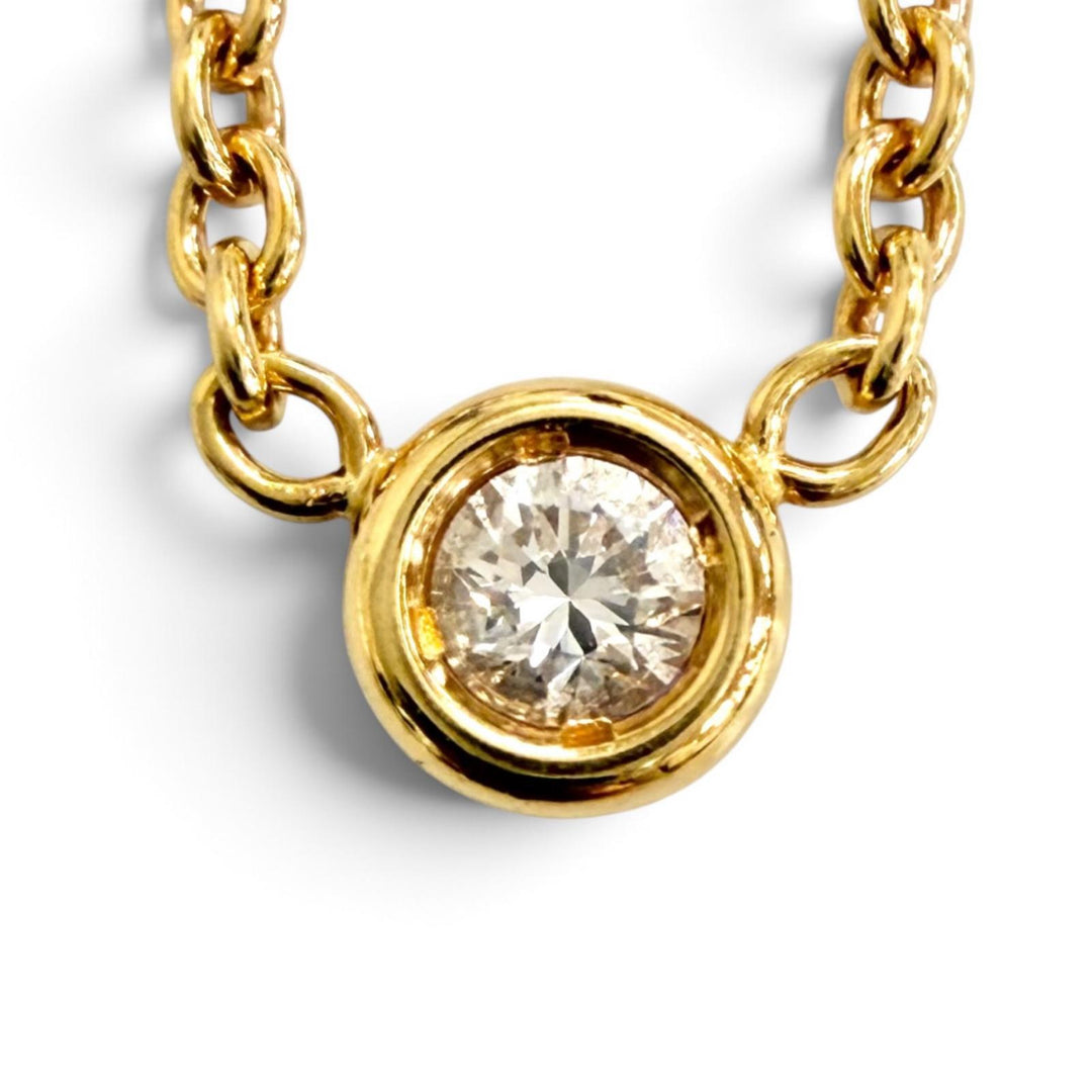 Excellent Christian Dior Mimiwi 1P Diamond Necklace 750 (YG) K18 Gold MIM95001