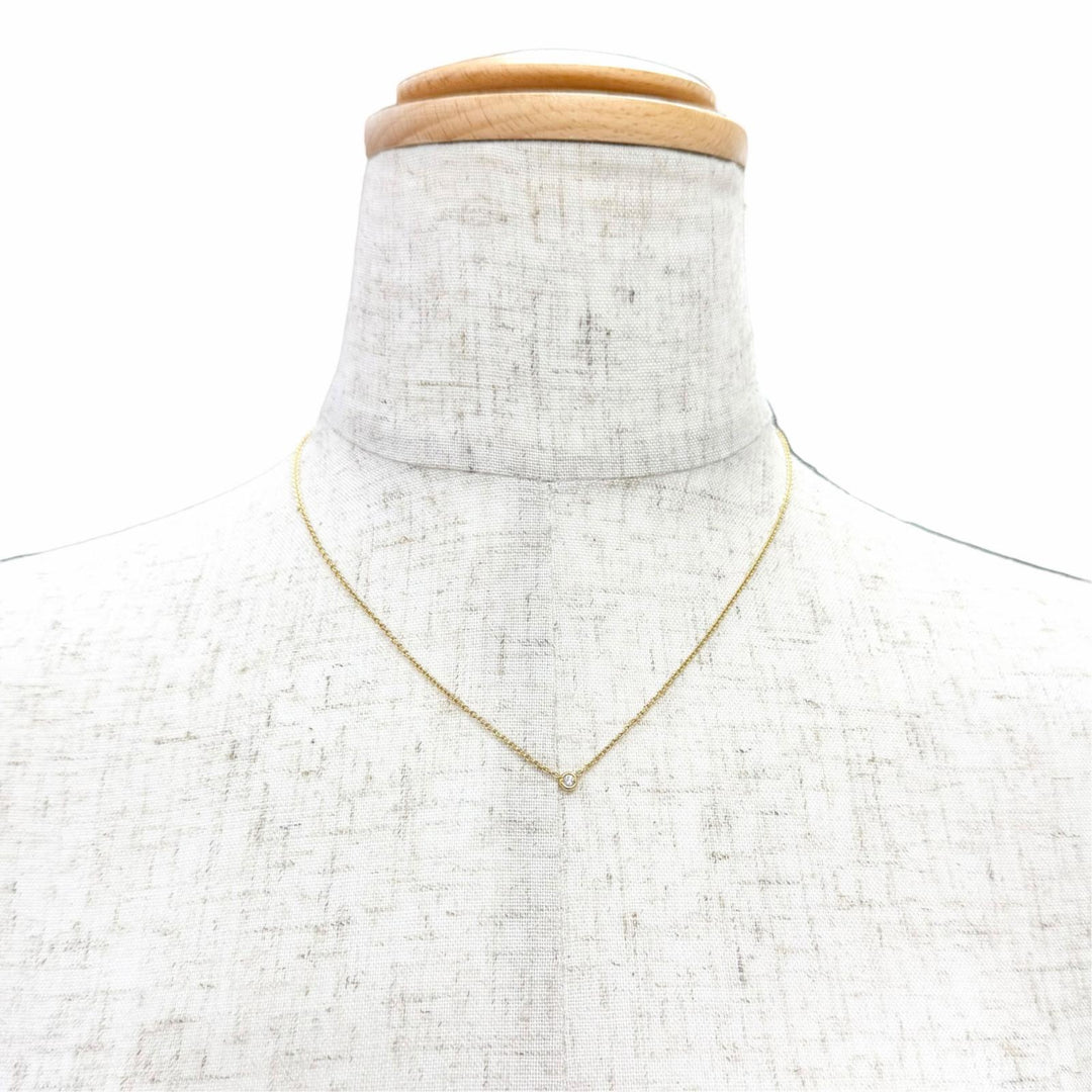 Excellent Christian Dior Mimiwi 1P Diamond Necklace 750 (YG) K18 Gold MIM95001