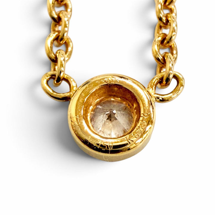 Excellent Christian Dior Mimiwi 1P Diamond Necklace 750 (YG) K18 Gold MIM95001