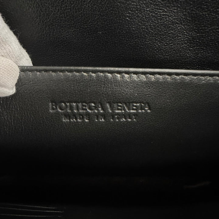 Great BOTTEGAVENETA Clutch bag MAXI INTRECCIATO black leather mens 629134