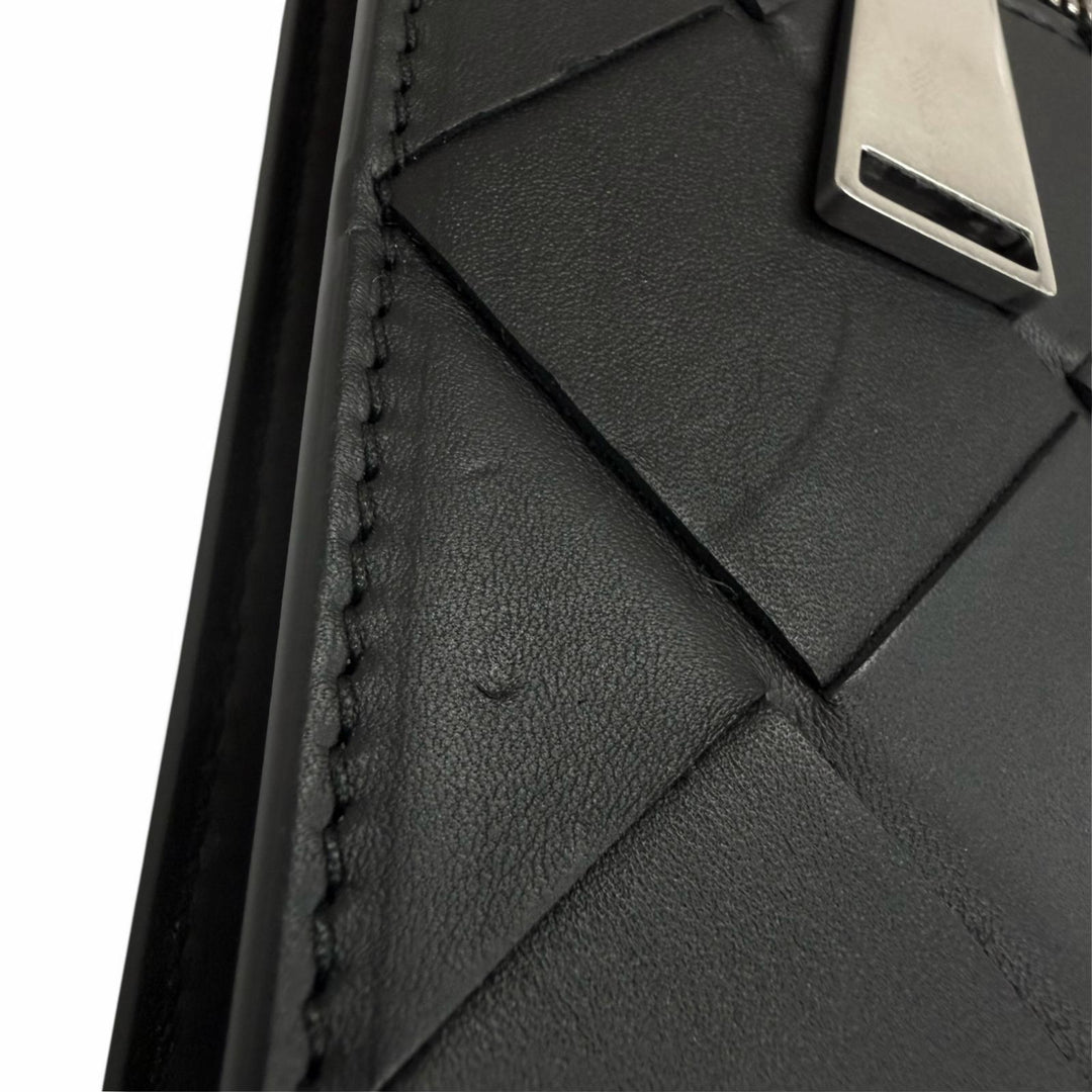 Great BOTTEGAVENETA Clutch bag MAXI INTRECCIATO black leather mens 629134