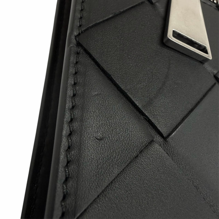 Great BOTTEGAVENETA Clutch bag MAXI INTRECCIATO black leather mens 629134