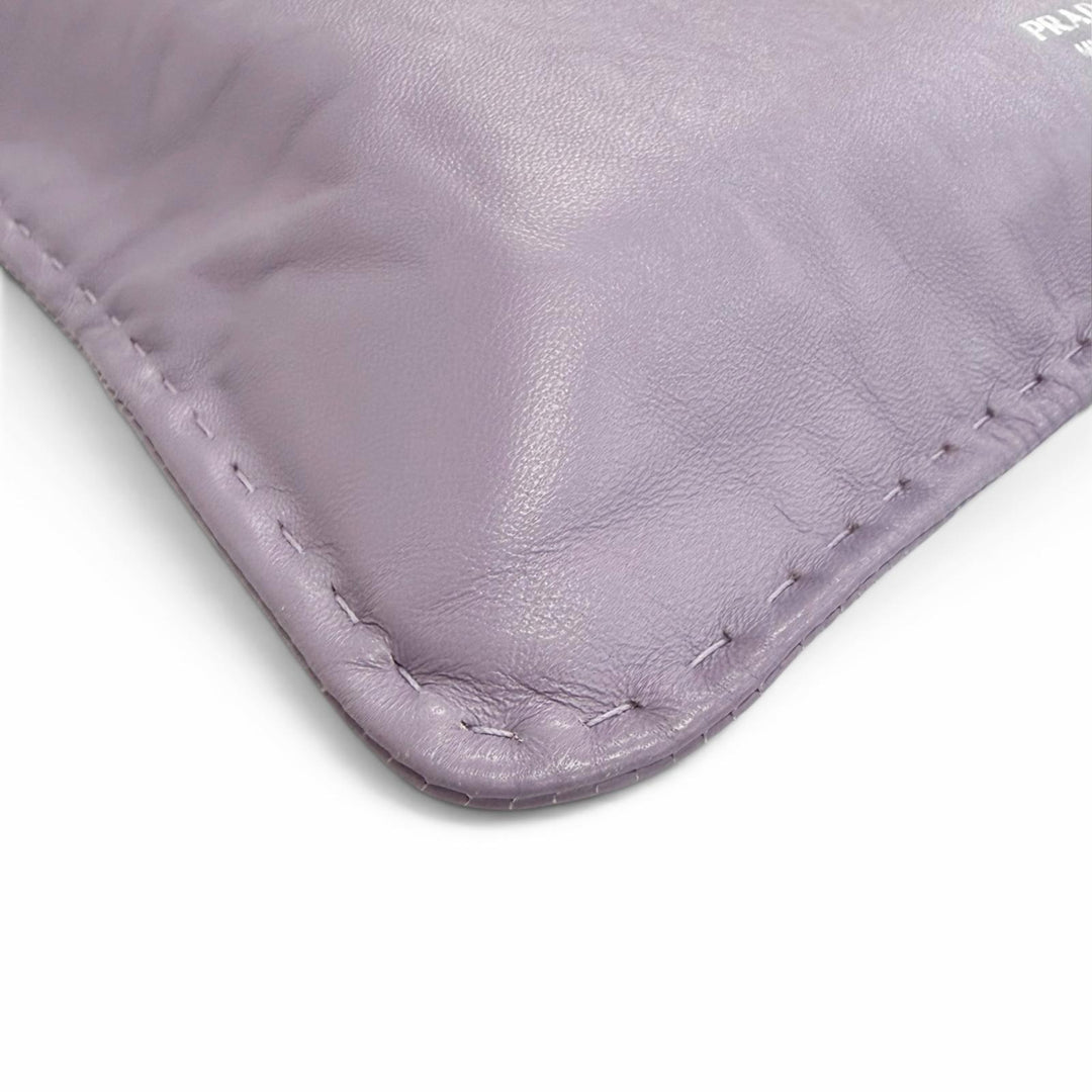 Great PRADA Pouch Wish Pouch Logo drawstring bag purple Nappa leather 1NK063