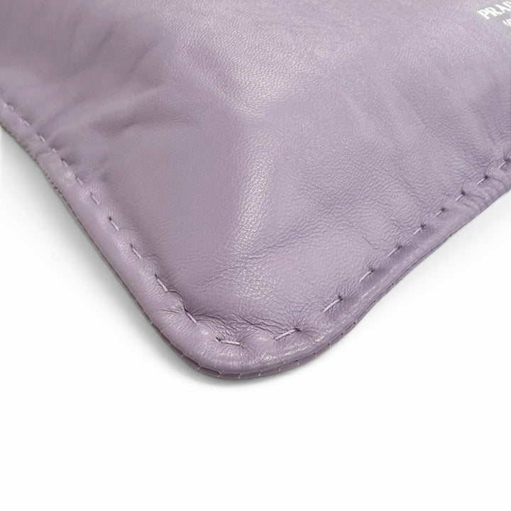 Great PRADA Pouch Wish Pouch Logo drawstring bag purple Nappa leather 1NK063