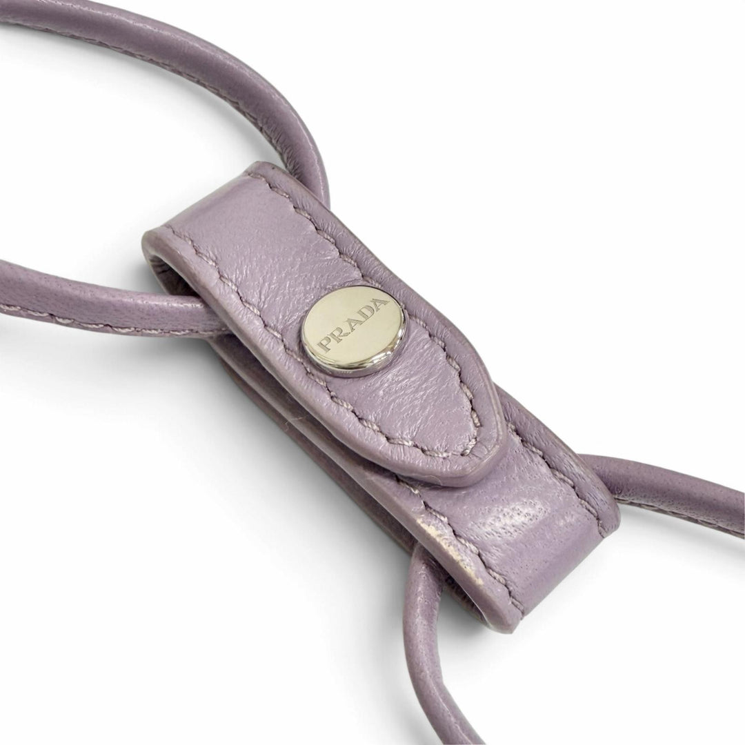 Great PRADA Pouch Wish Pouch Logo drawstring bag purple Nappa leather 1NK063