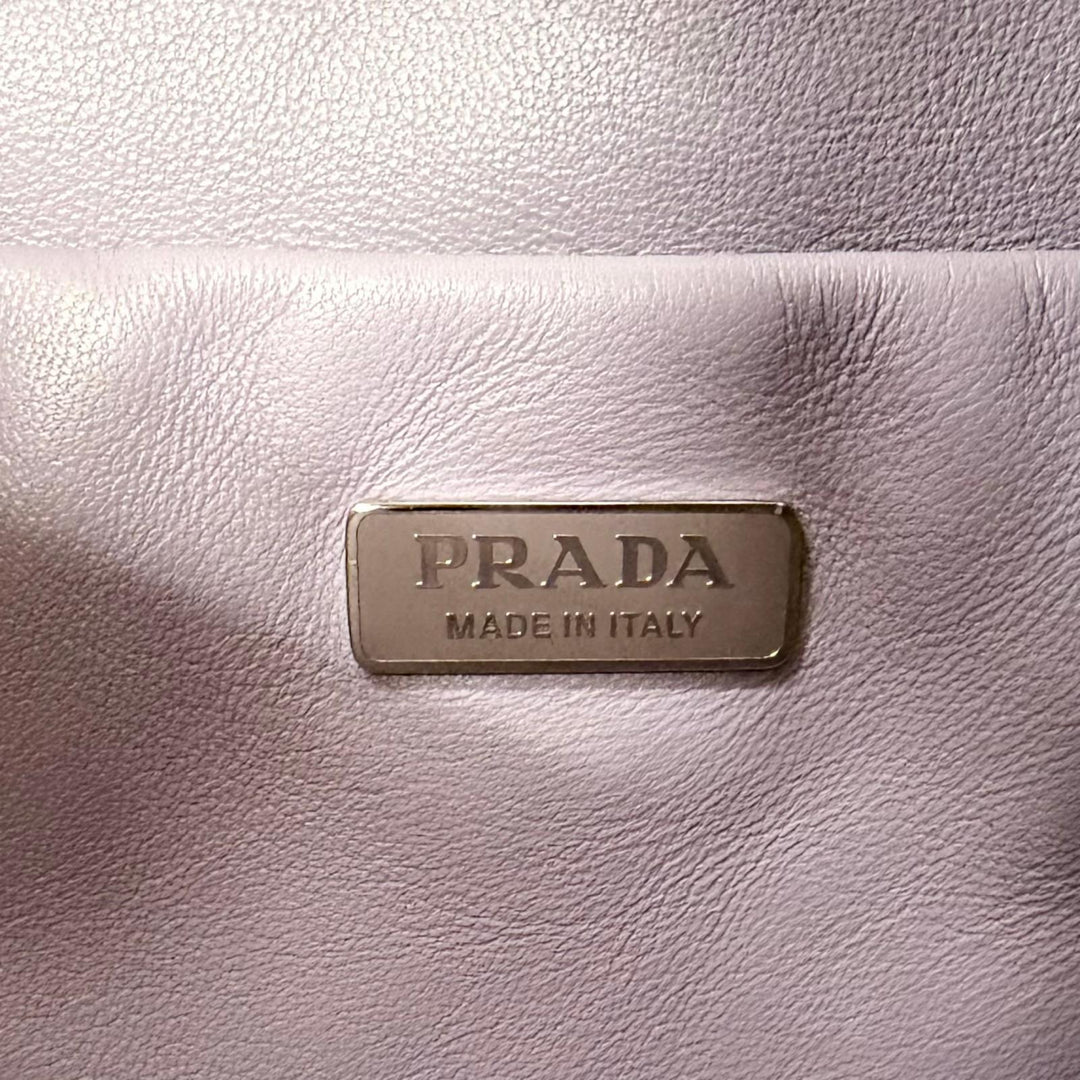 Great PRADA Pouch Wish Pouch Logo drawstring bag purple Nappa leather 1NK063