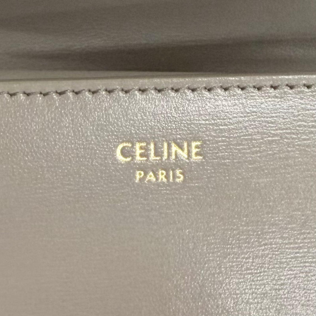 Pristine CELINE Tri-fold wallet Trionf Small Flap Wallet Shinycalfskin 10D783DPV