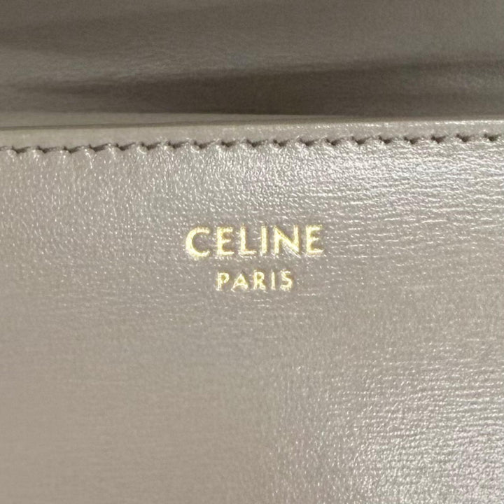 Pristine CELINE Tri-fold wallet Trionf Small Flap Wallet Shinycalfskin 10D783DPV