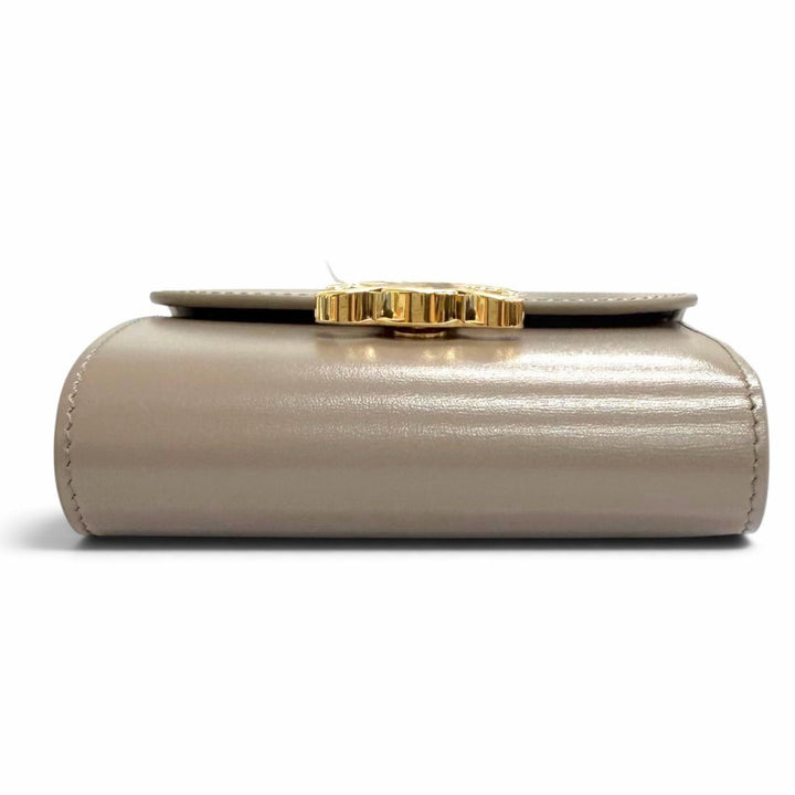 Pristine CELINE Tri-fold wallet Trionf Small Flap Wallet Shinycalfskin 10D783DPV