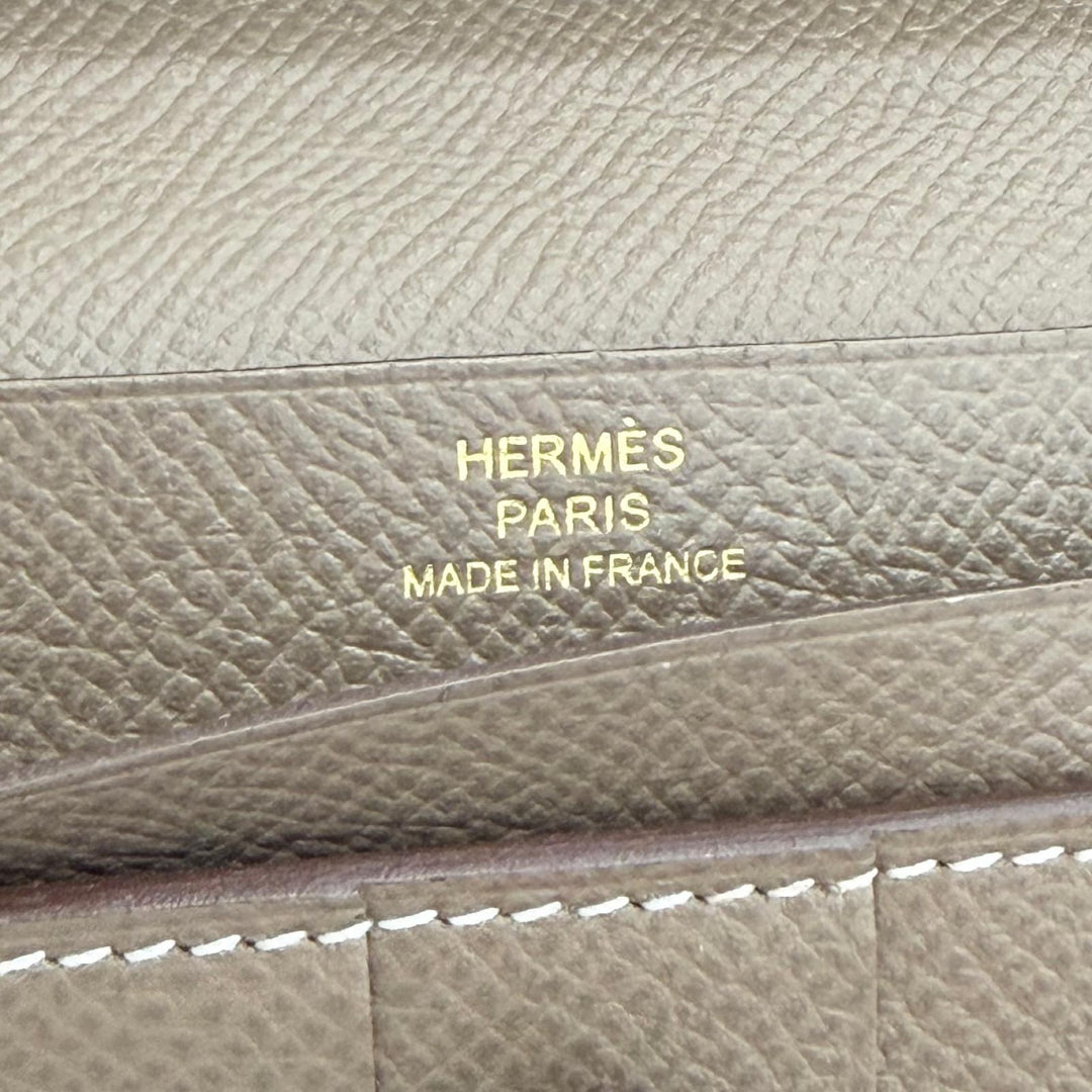 Excellent HERMES Purse Beansufla Bifold Wallet Epsom Leather Women
