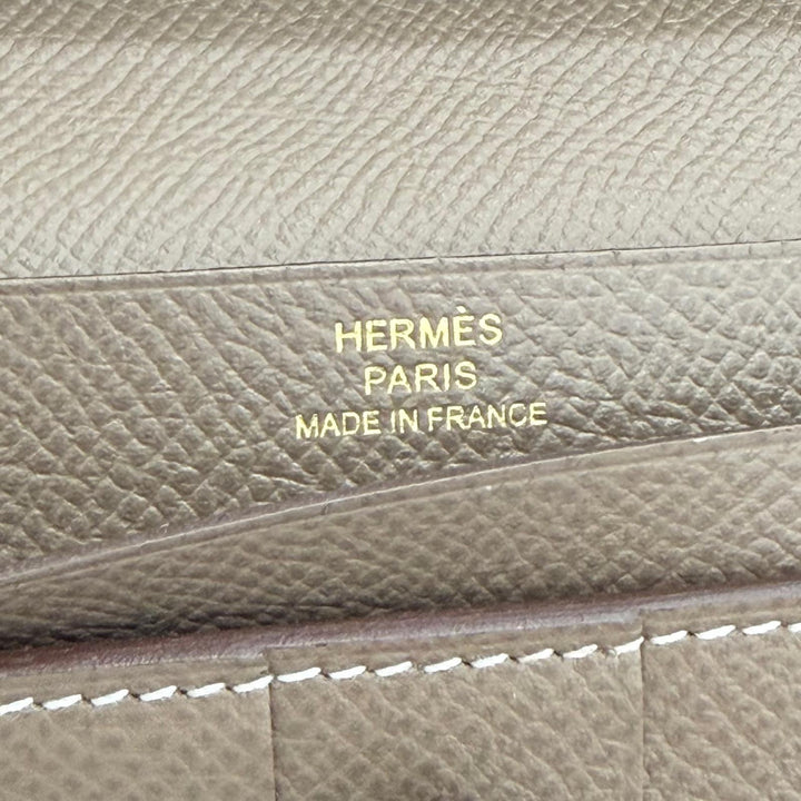 Excellent HERMES Purse Beansufla Bifold Wallet Epsom Leather Women