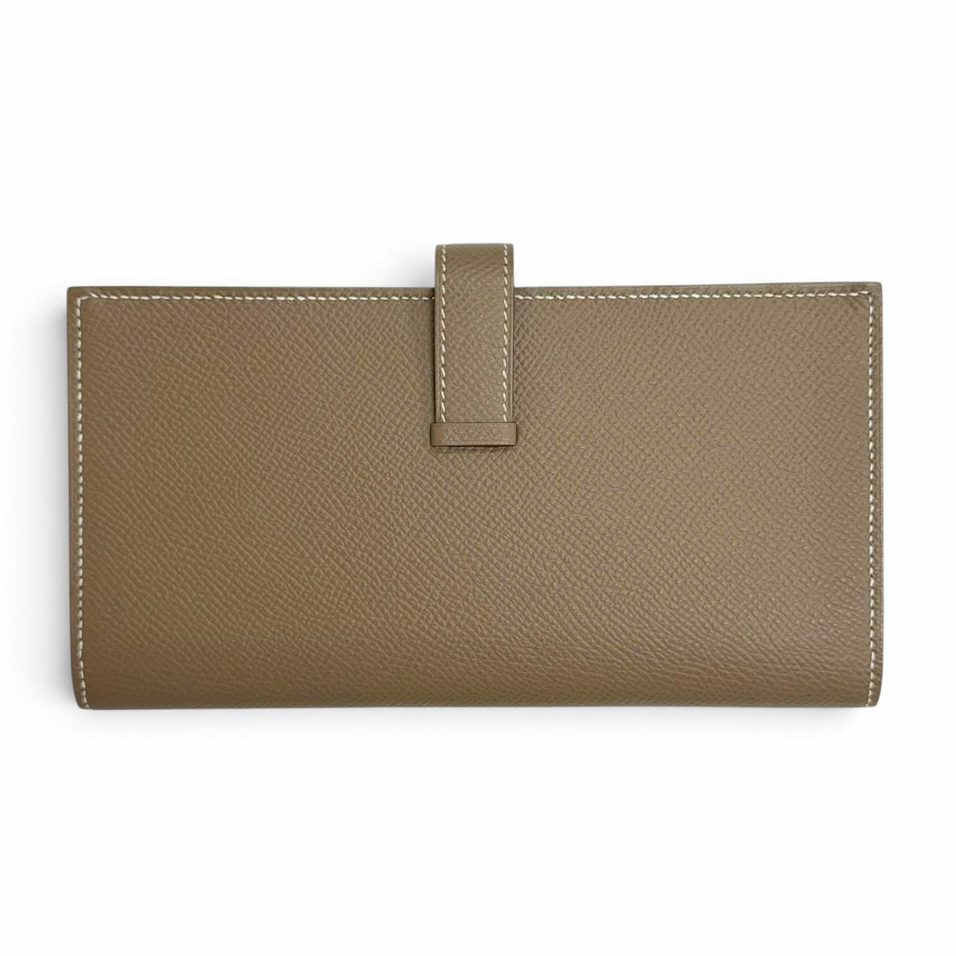 Excellent HERMES Purse Beansufla Bifold Wallet Epsom Leather Women