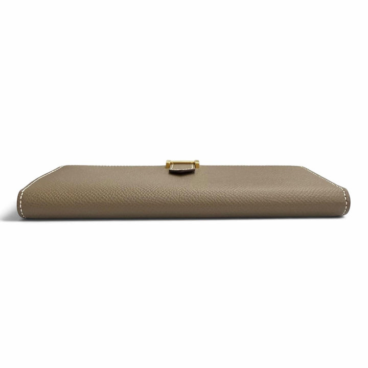 Excellent HERMES Purse Beansufla Bifold Wallet Epsom Leather Women